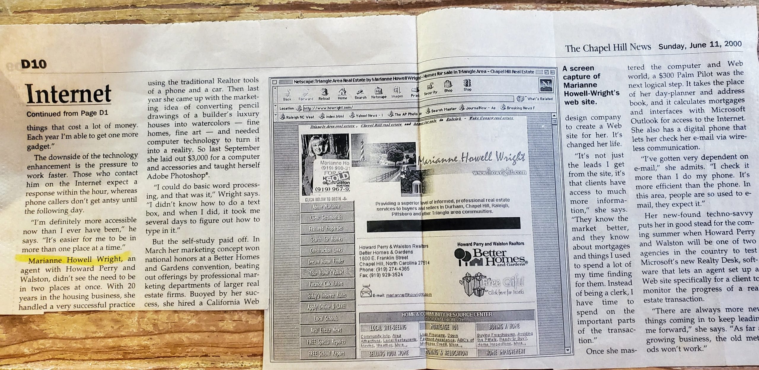 Chapel-Hill-newspaper-2000-Marianne Howell Wright- Website